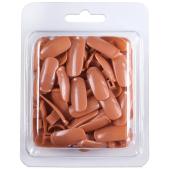 Brown Acrylic Refill Nail Tips For Nail Trainer Hand 100pcs