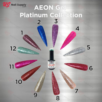 Aeon Platinum Gel 0.5oz Set of 12 Colors + Free Sample Tip