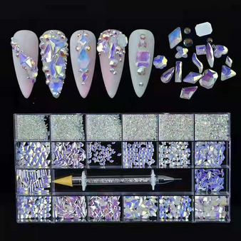 Rhinestone Kit With Dotting Tool - Light Purple