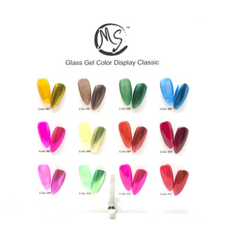 MS Glass Gel 12 Colors + Free 1 Silver Chrome Base + 1 Sample Tip