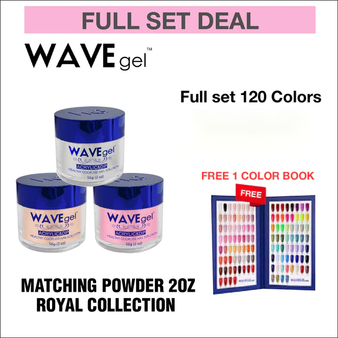 Wavegel Matching Powder 2oz - Royal I Collection - Full set 120 Colors ( #01 - #120) w/ 1 set Color Book