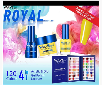 WaveGel 4in1 120 Colors Royal Collection - FREE 2 Cordless Lamp +1 Color Book + 1 Sample Tip