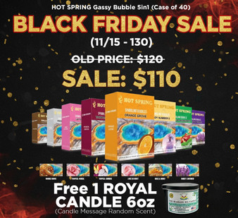 HOT SPRING Gassy Bubble 5in1 (Case of 40) - Free 1 Candle Massage Oil 6oz