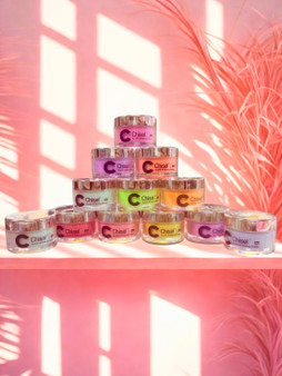 Chisel Glassy Dip Powder + Gel Color Electric Neon 12 Colors + Free 1 Chrome Powder