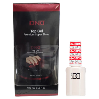 DND GEL TOP COAT NO CLEANSER 16OZ + FREE 12 0.5OZ BOTTLE