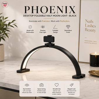 Phoenix Desktop Foldable Half Moon Light - Black