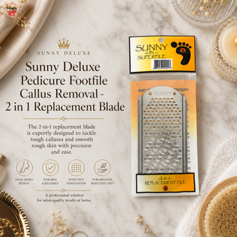 Sunny Deluxe Pedicure Footfile Callus Removal - 2 in 1 Replacement Blade