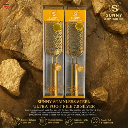 Sunny Stainless Steel Ultra Foot File 7.0 Gold - Buy 5 Free 1