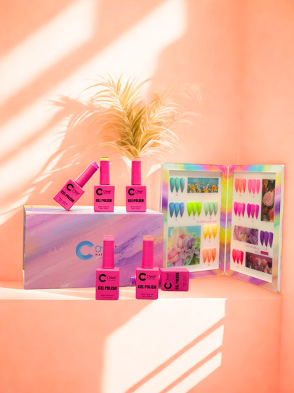Chisel Glassy Gel Electic Neon 12 Colors + Free 1 Chrome Powder