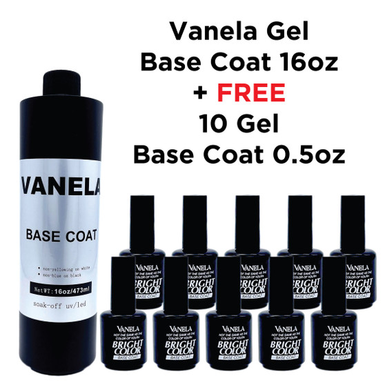 Vanela Gel Base Coat 16oz + Free 10 Gel Base Coat 0.5oz 