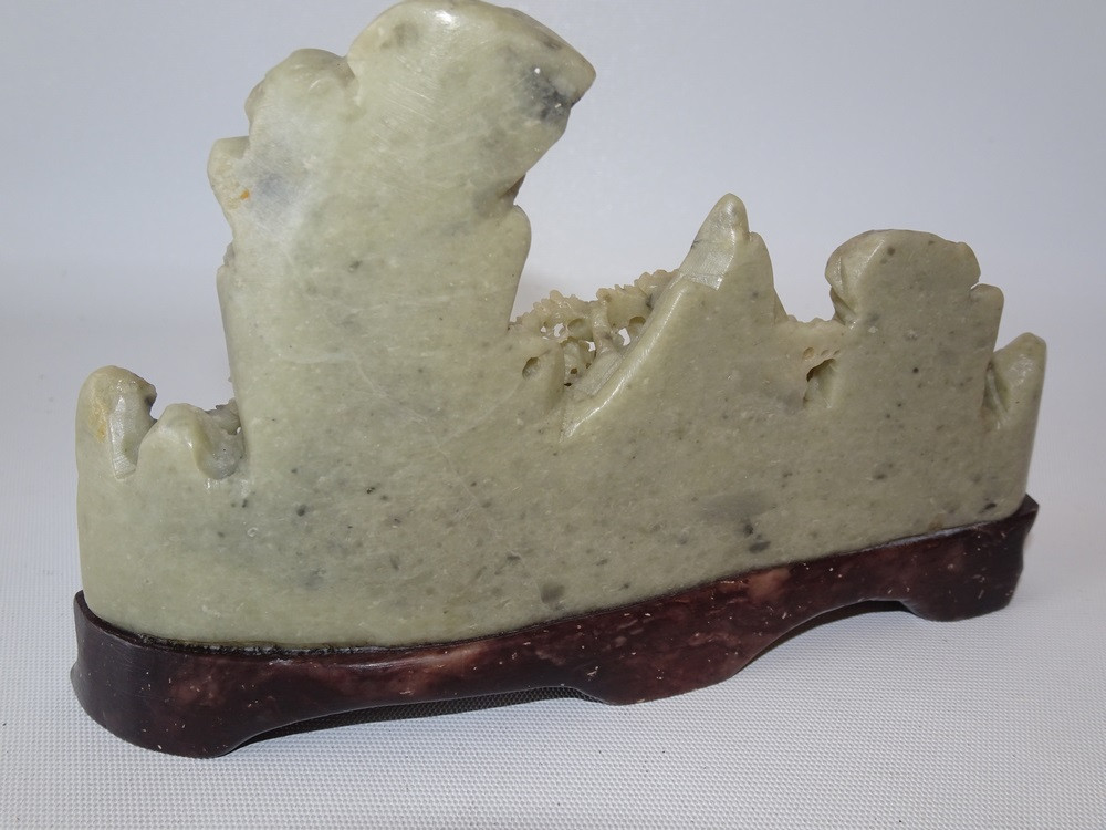 Chinese Soapstone Carving of a Mountain Village