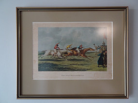 Mid 20th century lithograph titled "The Mettled Racer' by Henry Alken