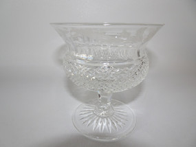 Stunning vintage Edinburgh thistle crystal peach melba glass.