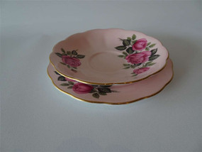 Marple Antiques Queen Anne Rose Pattern Plate and Saucer