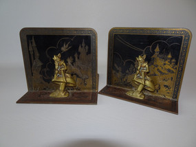 Rare 1920s Kinco Brass Pixie Bookends
