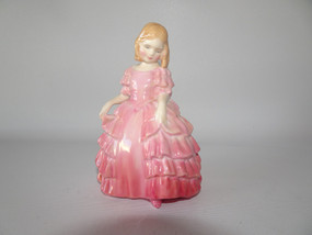 Vintage Royal Doulton "Rose" HN1368 figurine in pink dress, 12cm porcelain collectible