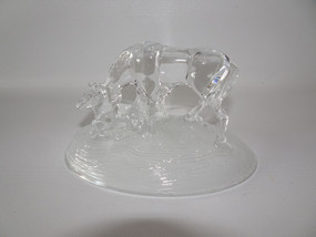 Vintage Italian crystal horse and colt sculpture, circa 1970s, 16cm x 9cm