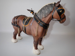 Beswick Burnham Beauty shire horse figurine in full harness circa 1970s