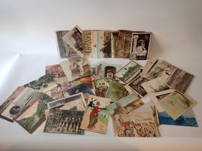 Collection of antique postcards from around the world circa 1900s