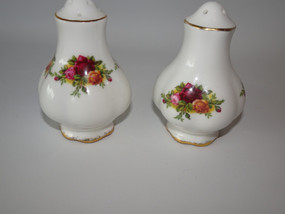 Royal Albert Old Country Roses vintage salt and pepper shakers in bone china