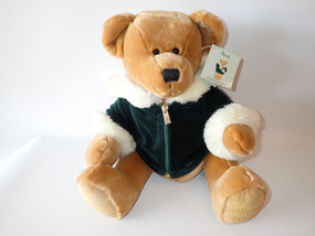 Harrods Scott Christmas Bear 2001 plush teddy in green velvet jacket