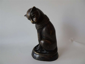 Marple Japanese Bronze Okimono Seated Cat