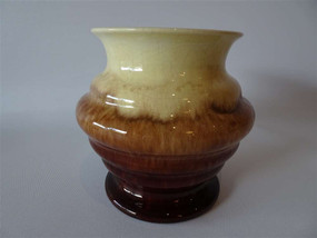 Marple Antiques Newtone Pottery Yellow and Brown Drip Glaze Vase