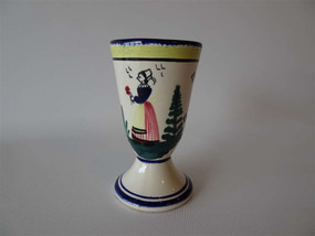 French HB Quimper Pottery Goblet