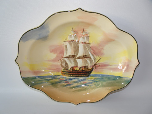 Royal Doulton famous ships quatrefoil dish D5957 H.M.S Victory flagship of Lord Nelson dated 1938-1958.