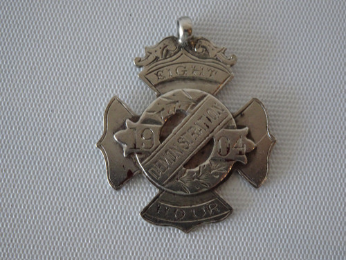 Rare Australian Eight Hour Demonstration medal 1904 silver W Kerr labour movement badge