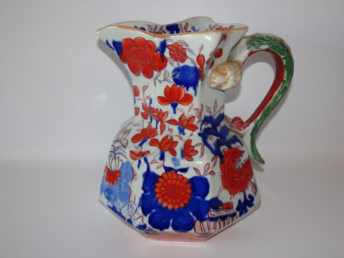 Large Mason Ironstone Octagonal Hydra Jug