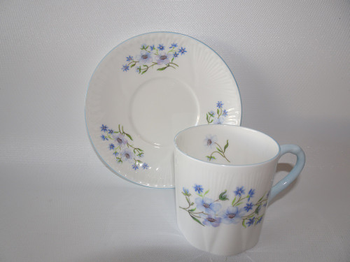 Shelley China Blue Rock Coffee Cup and Saucer