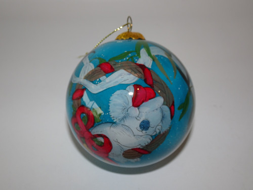 Christmas Tree Glass Bauble Koala Sleeping