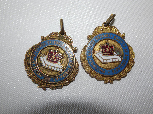 Vintage Pair of Protestant Alliance Friendly Society of Australia Medal Fobs