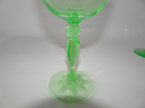 Antique Set of 8 Uranium Cocktail Glasses