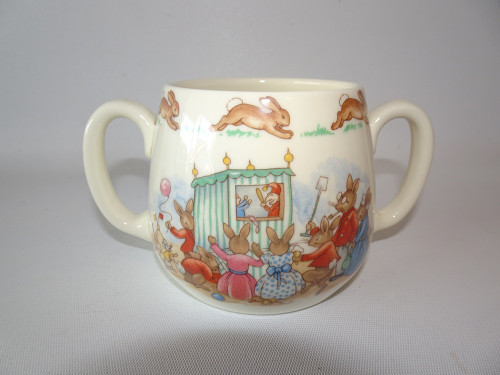Royal Doulton Bunnykins twin handled Punch and Judy mug 1967–1976