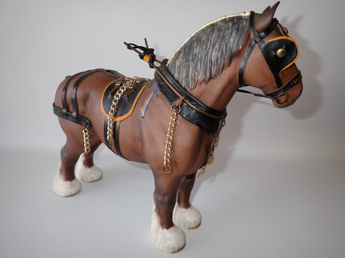 Beswick Burnham Beauty shire horse figurine in full harness circa 1970s