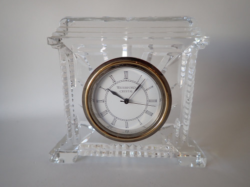 Waterford Crystal Colosseum clock Irish cut lead crystal mantel clock wedge cut design