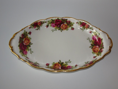 Royal Albert Old Country Roses Regal Tray with floral pattern and gold trim