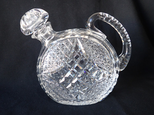 Rare Edwardian hand cut crystal whisky decanter with original stopper circa 1900