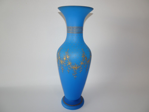 Baccarat Blue Opaline Glass Vase