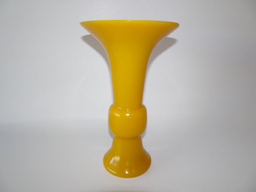 Chinese Peking Yellow Glass Vase 20th Century