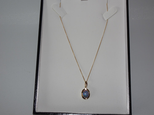 Vintage  Gold and Australian Opal Pendant