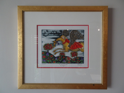 Anne Smith Etching  'The Squire's Tale The Flight'