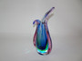 Stunning Murano Sommerso fishtail glass vase by Flavio Poli dated between 1950-1960, in beautiful shades of blue and purple.
