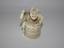 Japanese ivory netsuke "Drummer", detailed in design of a man beating a drum.