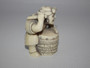 Japanese Ivory Netsuke Man Beating a Drum