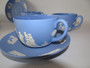Vintage Wedgwood Jasperware pale blue set of 6 cups and saucers.