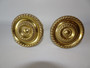 Pair of sold brass Georgian rope stem curtain holdbacks.