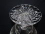 Rare large antique cut crystal pedestal bowl with sawtooth rim, Russian pattern band over vertical cuts with a twist knop stem on a circular foot star cut base.